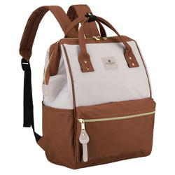 Beige-brauner Damen-Rucksack aus Polyester mit Laptopfach - Peterson