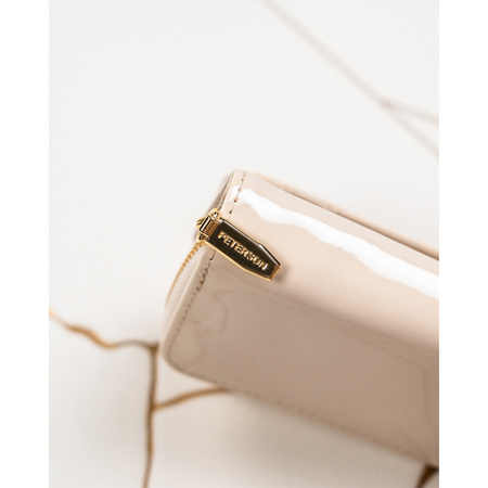 Kleine RFID Damen Geldbörse aus Lackleder mit goldenen Details – Peterson