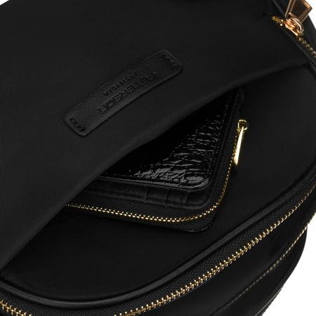 Nylon-schwarze Damen-Umhängetasche, einteilig mit sechs Taschen - Peterson