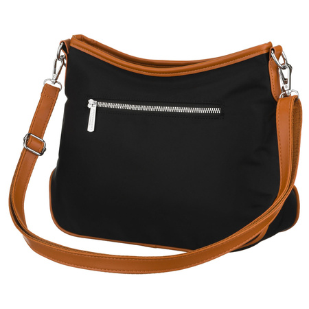 Peterson Damen-Handtasche, schwarz, aus Polyester und Öko-Leder, einteilig