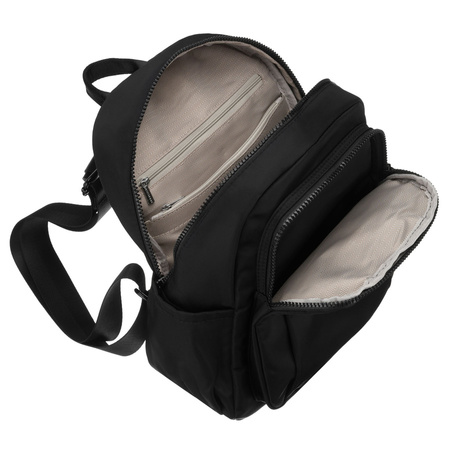 Praktischer, schwarzer Damen-Rucksack aus Polyester, einteilig – Peterson