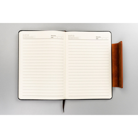 Schwarz-brauner Planer im A5-Format mit Magnetverschluss – Peterson