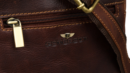 Geräumige Leder Herrentasche mit Fächern – Peterson