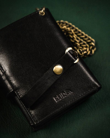 Mittelgroße Herren Geldbörse aus Leder mit Kette – Peterson