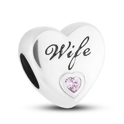 Silberner Charm Herz mit Zirkonia für Modulararmband – Peterson