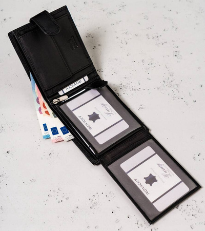 Große Herren Geldbörse aus Leder mit Druckknopfverschluss – Always Wild