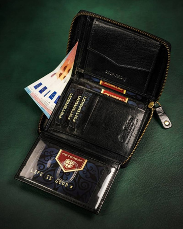 Große Herren Geldbörse aus Leder mit Reißverschluss – Peterson