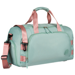 Grün-Rosa Wochenendtasche mit Koffergurt und Außentasche – Peterson