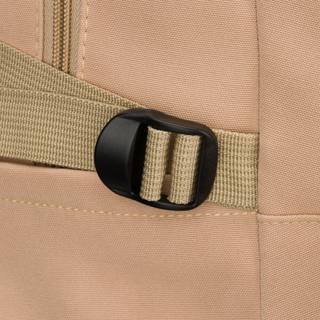 Beiger Schulrucksack aus Polyester mit Laptopfach, mit Reißverschluss geschlossen – Peterson