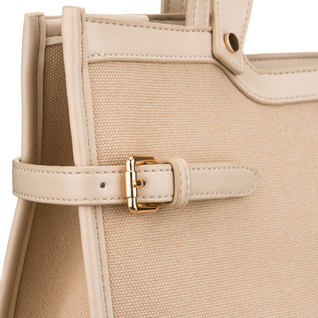 Klassische, beige Damen-Handtasche mit Magnetverschluss – Peterson