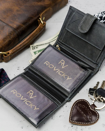 Herren Geldbörse aus Leder mit Außentasche – Always Wild