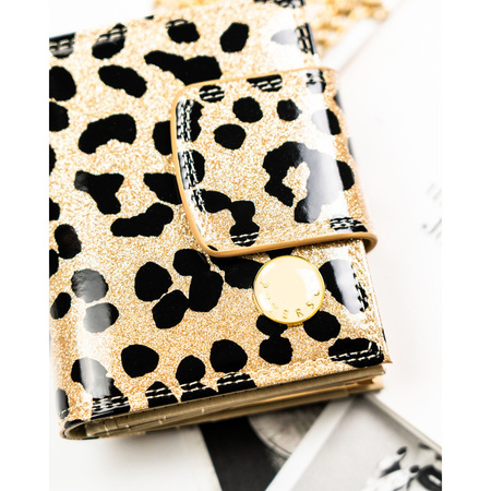 Kleine Damen-Geldbörse aus Öko-Leder und Naturleder in Gold – Peterson