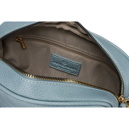Blaue Crossbody Damen Umhängetasche mit schmalem und breitem Schulterriemen aus Öko-Leder – Peterson