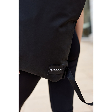 Geräumiger Rucksack-Beutel aus synthetischem Material in Schwarz – Rovicky