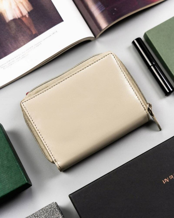 Damen Geldbörse aus Leder mit Druckknopf und Reißverschluss – Peterson