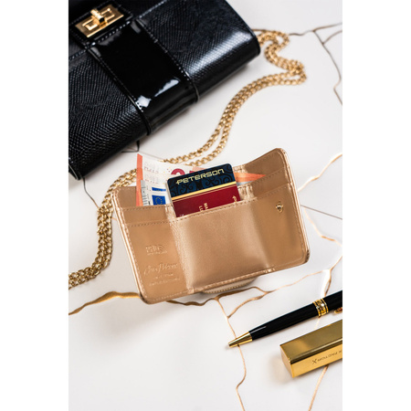 Lackierte Damen Geldbörse in Gold als Geschenk – Peterson