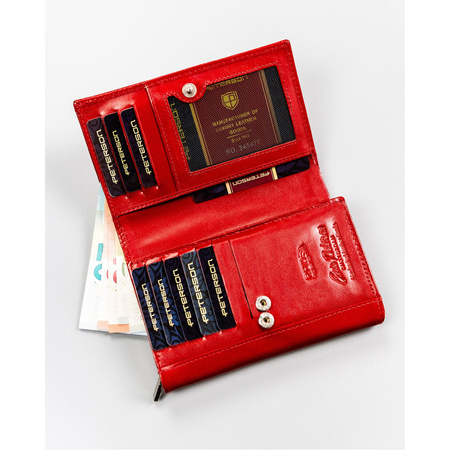 Moderne Damen Geldbörse in Rot mit RFID-Schutz – Peterson