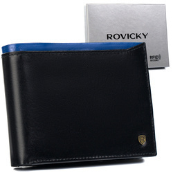 Herren Geldbörse N992-RVT Schwarz+Marine – Rovicky