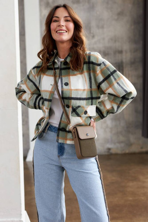 Mini Damen Umhängetasche-Portemonnaie aus Öko-Leder mit Zierblende – Peterson