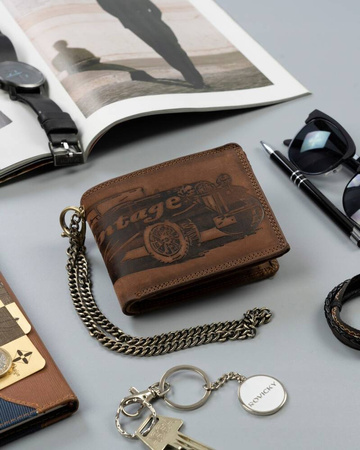 Große Herren Geldbörse aus Leder ohne Verschluss