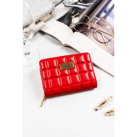Kleine Damen-Geldbörse in Rot mit goldenen Beschlägen - Rovicky