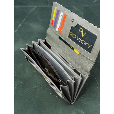 Große Damen Geldbörse Blumen rot aus Leder & Öko-Leder – 4U Cavaldi