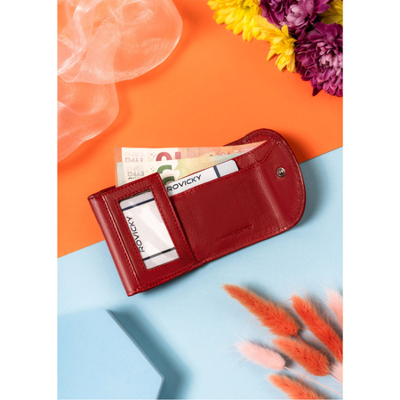 Kleine Damen Münzbörse aus rotem Leder – Rovicky