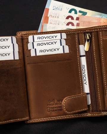 Große Herren Geldbörse Hochformat aus echtem Leder – Always Wild