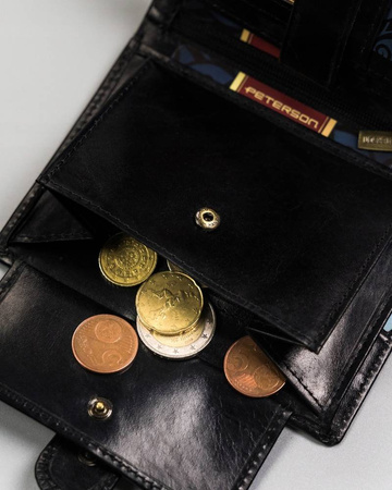 Große Herren Geldbörse aus Leder mit Druckknopfverschluss – Peterson