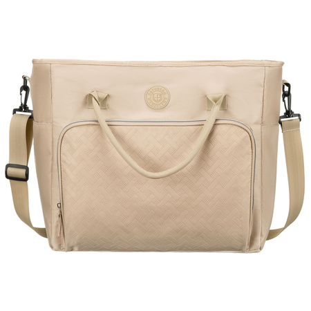 Praktische Reisetasche aus Polyester in Beige, ausgestattet mit einem Koffergriff – Peterson