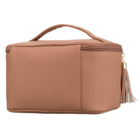 Praktische Kosmetiktasche aus synthetischem Stoff in Beige, einteilig – Peterson