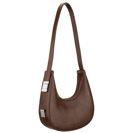 Braune Damen-Umhängetasche im Baguette-Stil aus Kunstleder – Peterson