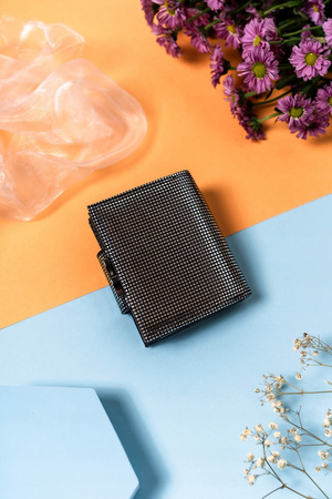 Stilvolle Damen Geldbörse aus Leder mit Druckknopf und Bügelverschluss – Lorenti