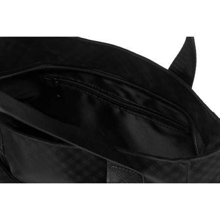 Schwarzer Damen-Shopper aus Polyester mit geometrischem Muster – Rovicky