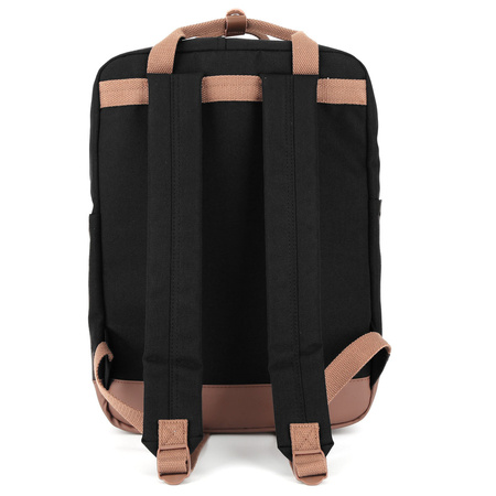 Schwarz-brauner großer City Rucksack mit Laptopfach – Himawari