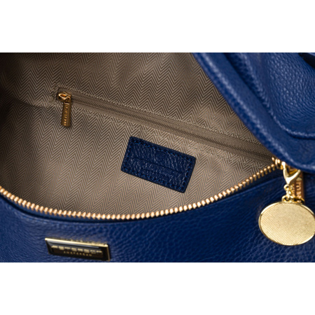 Dunkelblaue sportliche Damen Gürteltasche aus Öko-Leder für Hüfte oder Schulter – Peterson