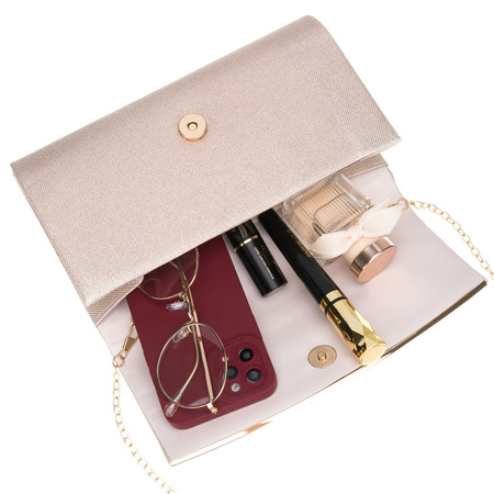 Elegante Damenhandtasche aus synthetischem Stoff in Beige - Rovicky