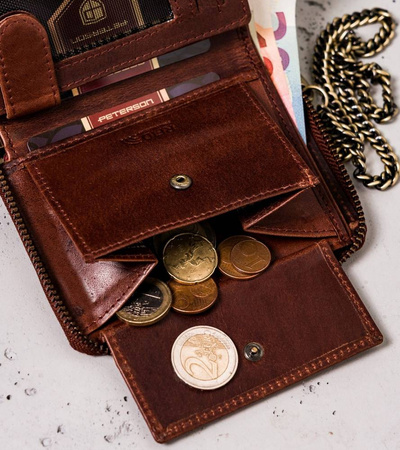 Herren Geldbörse aus Leder mit Reißverschluss – Peterson