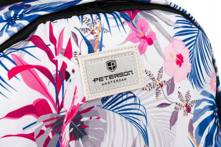 Modischer Schulrucksack mit Blumenmuster und offenen Seitentaschen – Peterson