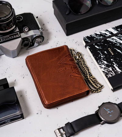 Herren Geldbörse aus Leder mit Reißverschluss – Peterson