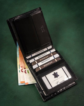 Große Herren Geldbörse aus Leder ohne Verschluss – Rovicky