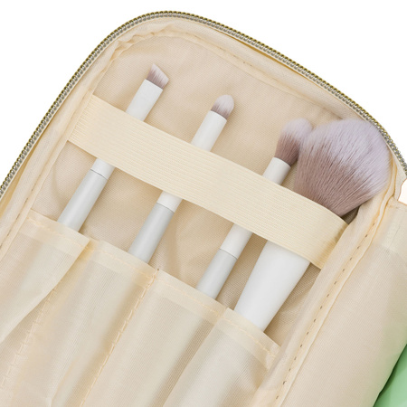 Praktische Kosmetiktasche aus Öko-Leder in Hellbeige – Rovicky