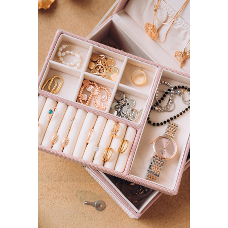 Rosa Schmuckschatulle mit Schlüssel und Schnappverschluss - Peterson