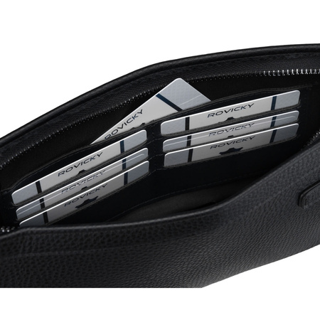 Praktische Herren-Handgelenktasche aus Öko-Leder in Schwarz mit Handgriff - Rovicky