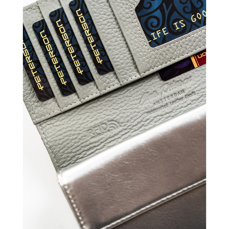 Mehrfarbige Damen Geldbörse mit RFID-Schutz und Druckknopf – Peterson