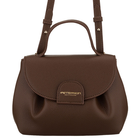 Braune Damen-Umhängetasche aus Kunstleder mit Magnetverschluss – Peterson