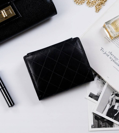 Mittelgroße Damen Geldbörse aus Leder mit Druckknopf – 4U Cavaldi