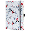 Notizbuch A5 im festen Einband mit Blumenmuster und Gummiband – Peterson