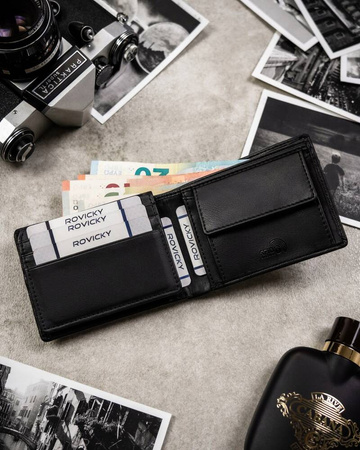 Geschenkset: Herren Geldbörse und Schlüsselanhänger aus Öko-Leder – Rovicky