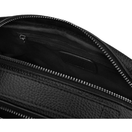 Elegante Herren-Handgelenktasche aus Öko-Leder in Schwarz mit Reißverschluss - Rovicky